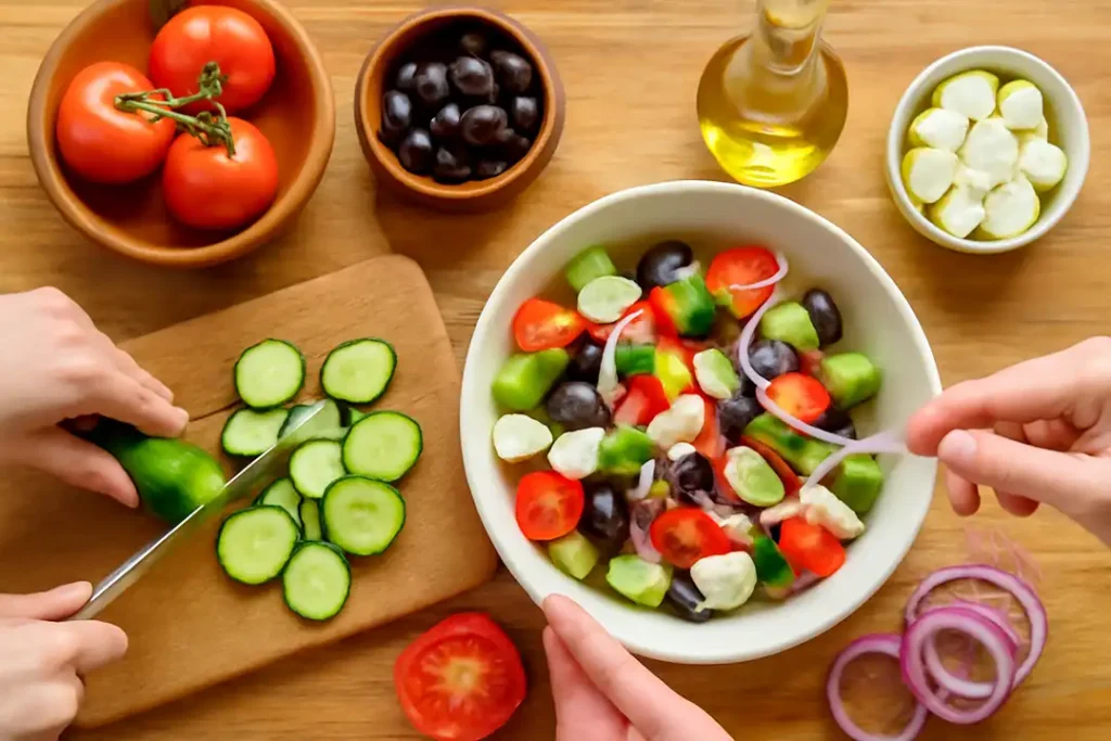 Приготування грецького салату