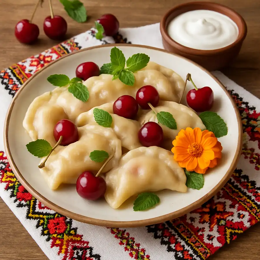 подача вареники з вишнею