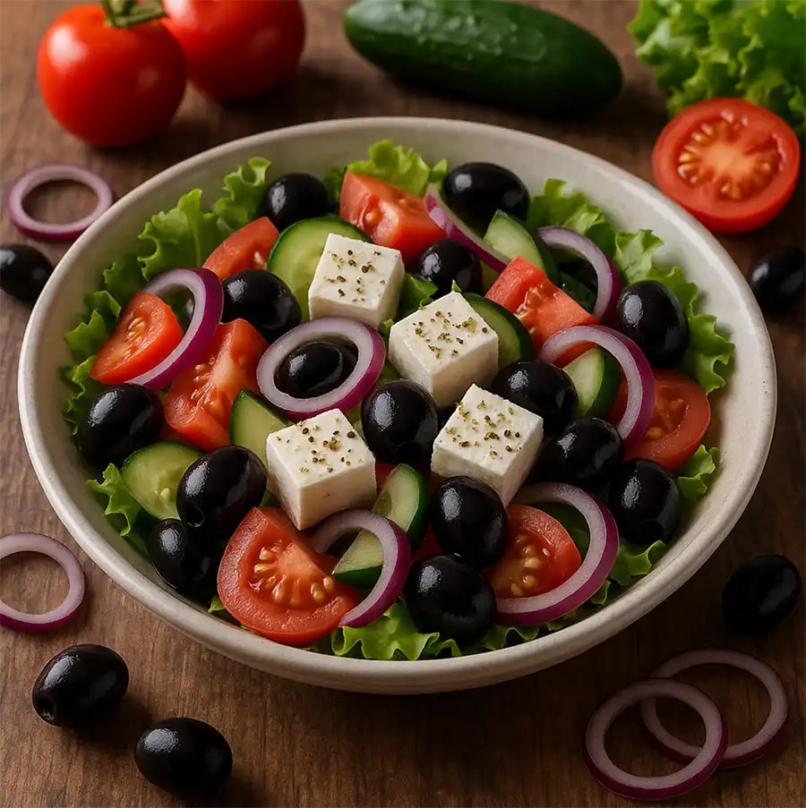 подача грецького салату
