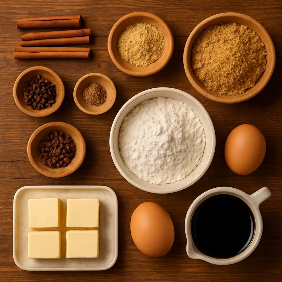 інгредієнти для імбирного печива