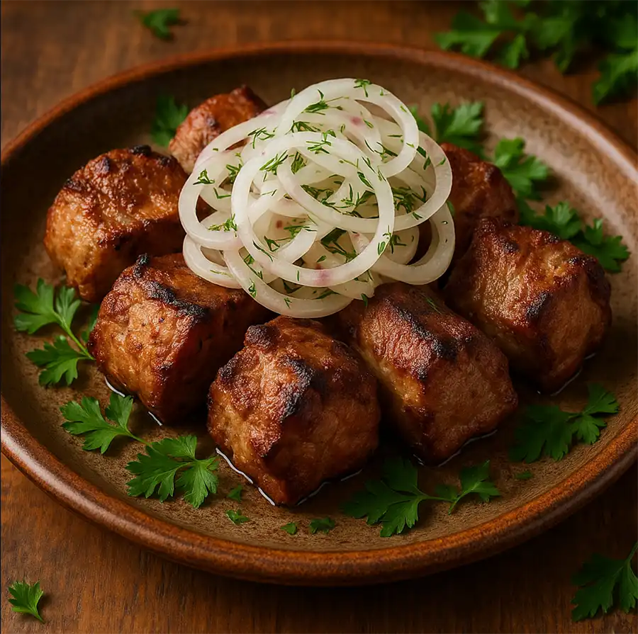 маринована цибуля з шашликом