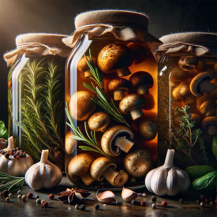 мариновані гриби в банці