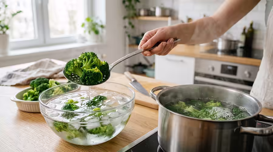 blanching broccoli