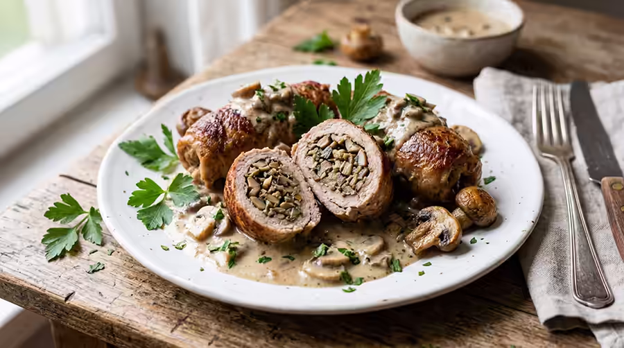 крученики з грибами