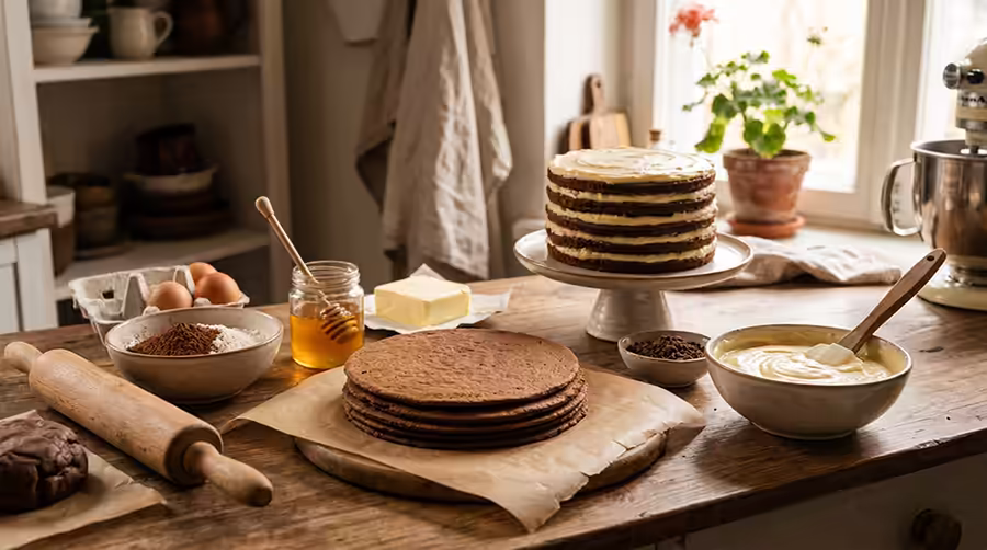 приготування торта Спартак