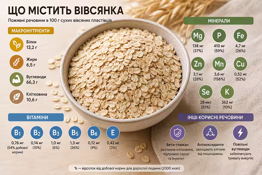 поживні речовини вівсянки