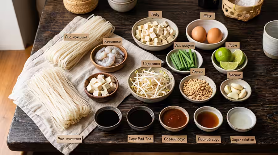 Ingredients for pad thai