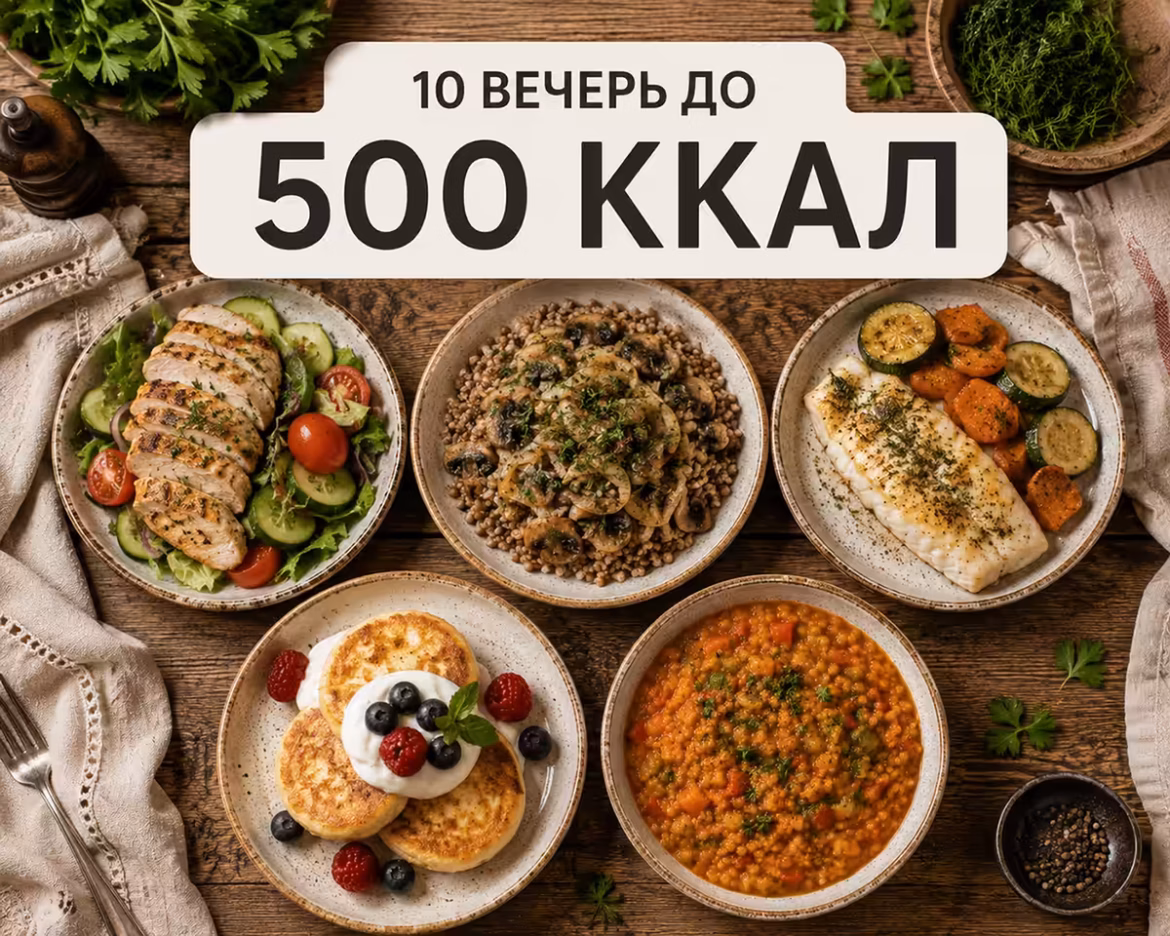 10 вечерь до 500 ккал